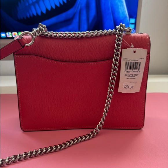 NWT COACH 91019 KLARE CROSSBODY IN SIGNATURE CANVAS $398 Khaki/Tangerine - Picture 3 of 13